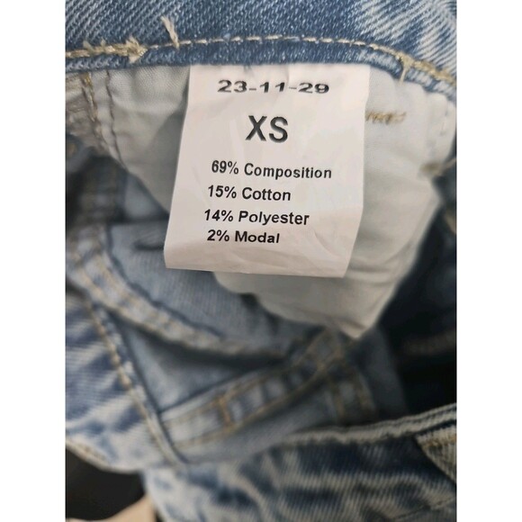 Fashion Casual XS High-Waisted Wide Leg - Women's Denim Jeans with Pockets - Picture 8 of 9